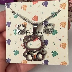 🔥Hello kitty necklace and earrings set 🔥